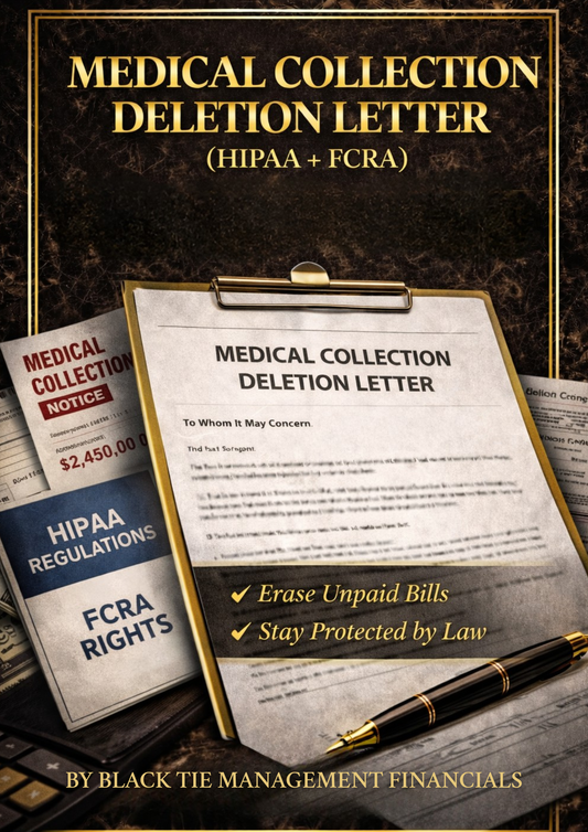 Medical Collection Deletion (HIPAA + FCRA) Letter